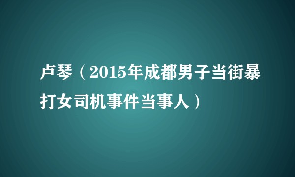 卢琴（2015年成都男子当街暴打女司机事件当事人）