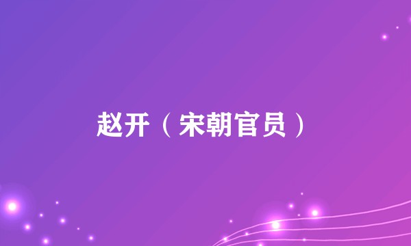 赵开（宋朝官员）