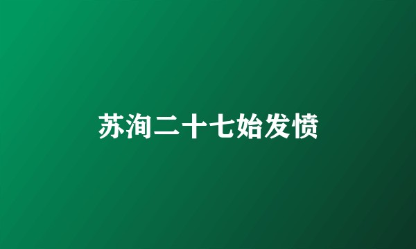 苏洵二十七始发愤