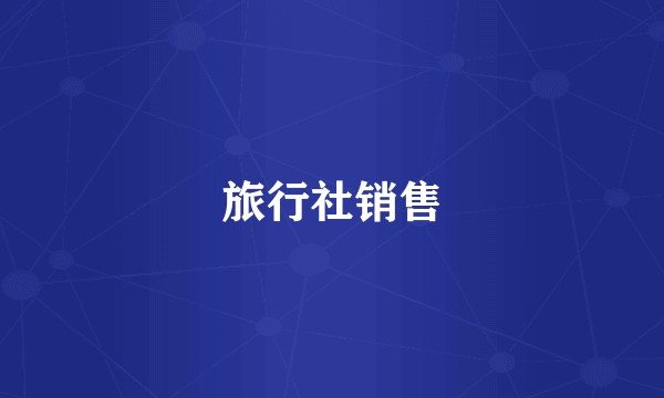 旅行社销售