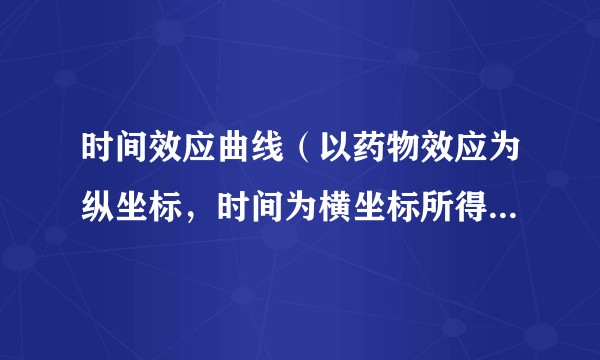 时间效应曲线（以药物效应为纵坐标，时间为横坐标所得的曲线，可反映药物效应消长情况）