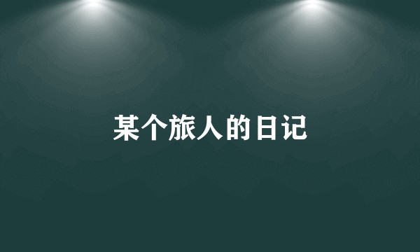 某个旅人的日记