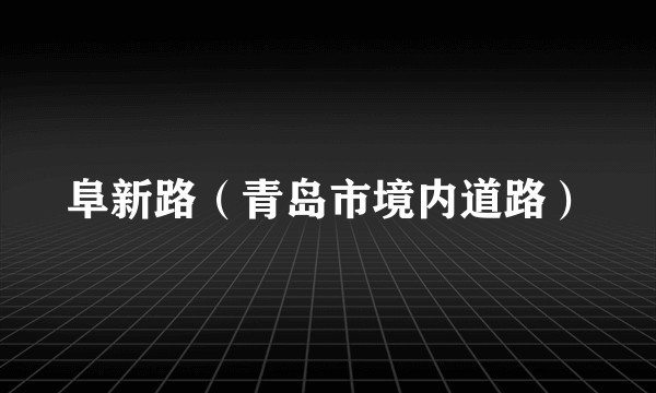 阜新路（青岛市境内道路）