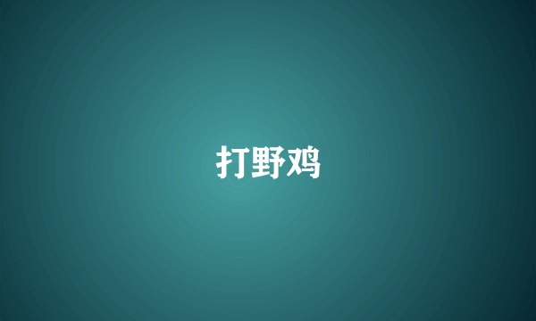 打野鸡