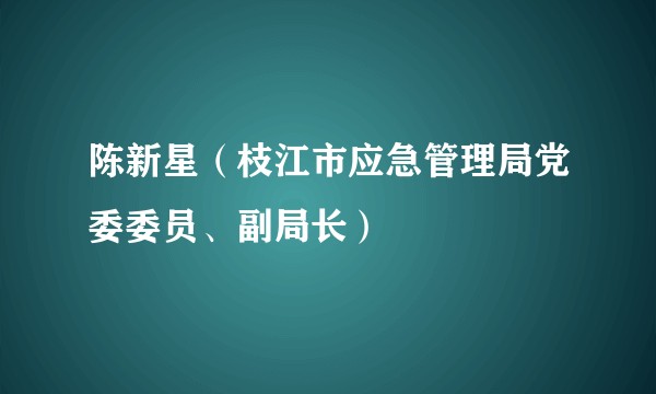 陈新星（枝江市应急管理局党委委员、副局长）