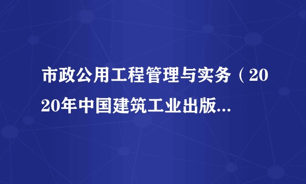 市政公用工程管理与实务(2020年中国建筑工业出版社出版的图书)