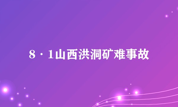 8·1山西洪洞矿难事故