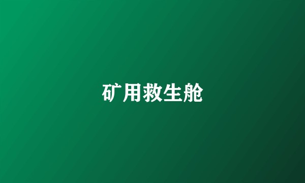 矿用救生舱