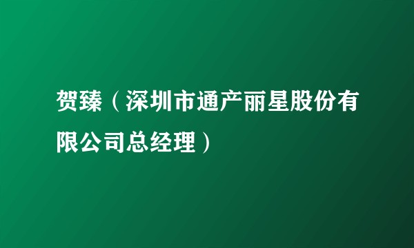 贺臻（深圳市通产丽星股份有限公司总经理）