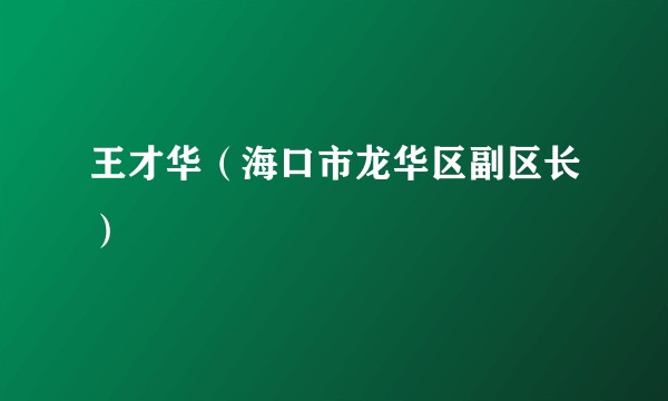 王才华（海口市龙华区副区长）