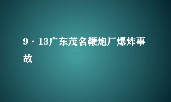 9·13广东茂名鞭炮厂爆炸事故