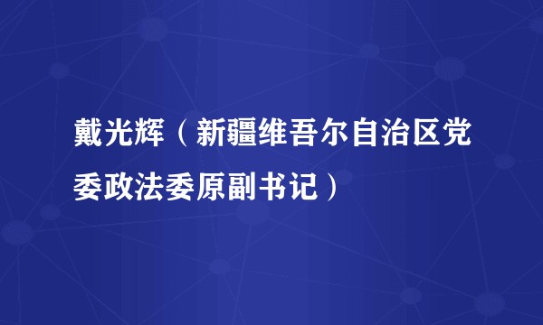 戴光辉（新疆维吾尔自治区党委政法委原副书记）