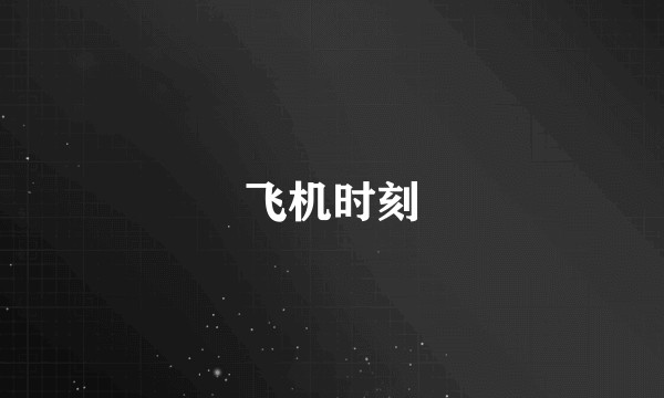 飞机时刻