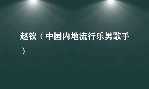赵钦（中国内地流行乐男歌手）