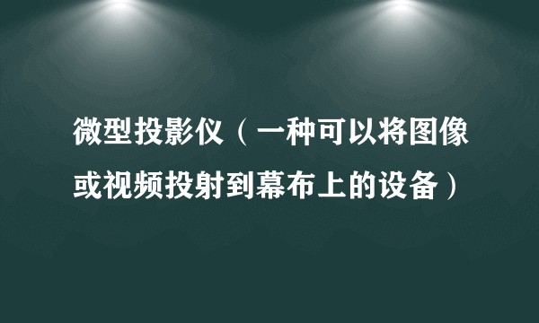 微型投影仪（一种可以将图像或视频投射到幕布上的设备）
