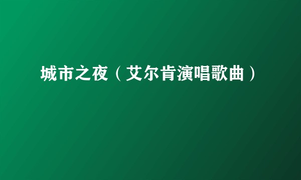 城市之夜（艾尔肯演唱歌曲）