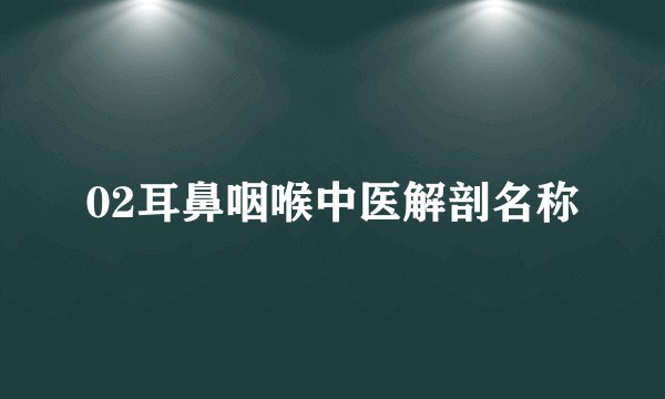 02耳鼻咽喉中医解剖名称