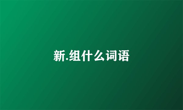 新.组什么词语