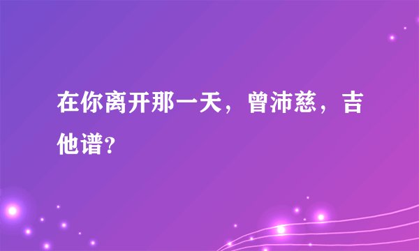 在你离开那一天，曾沛慈，吉他谱？