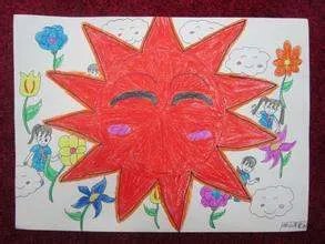 阳光下成长绘画作品