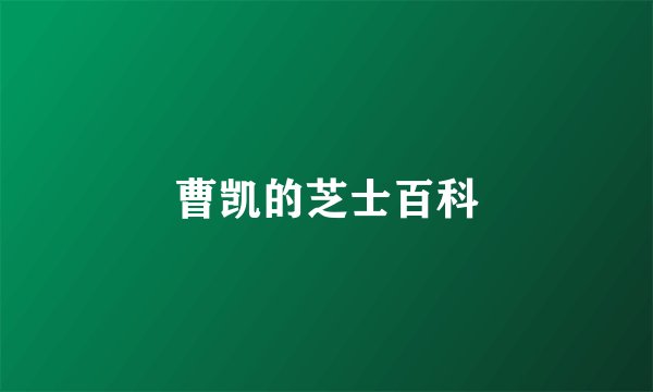 曹凯的芝士百科