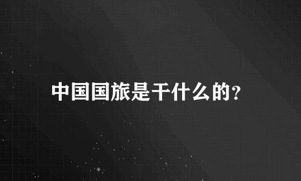 中国国旅是干什么的？