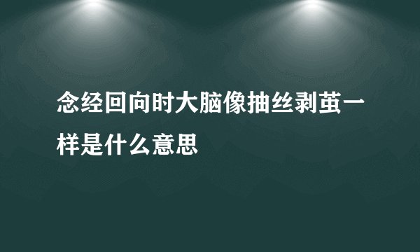 念经回向时大脑像抽丝剥茧一样是什么意思