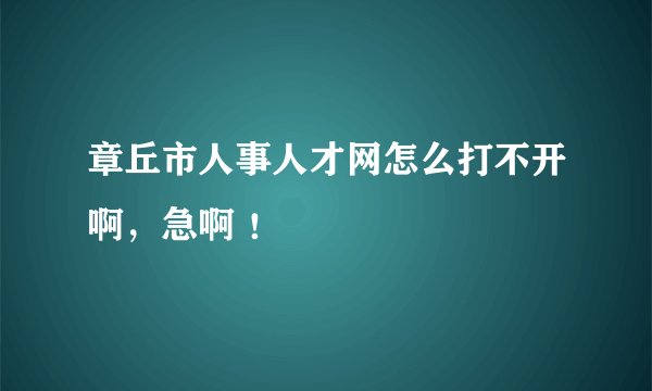 章丘市人事人才网怎么打不开啊，急啊 ！
