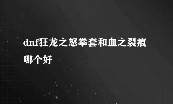 dnf狂龙之怒拳套和血之裂痕哪个好