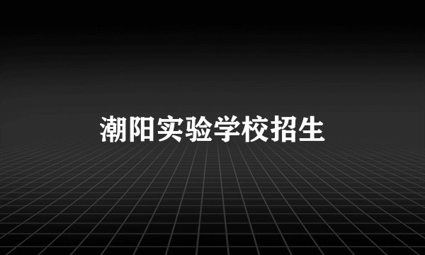 潮阳实验学校招生