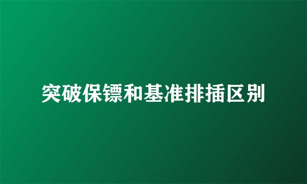 突破保镖和基准排插区别