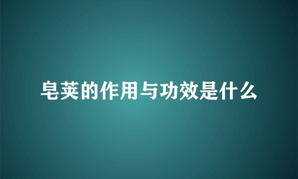 皂荚的作用与功效是什么