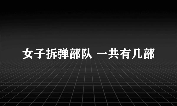 女子拆弹部队 一共有几部