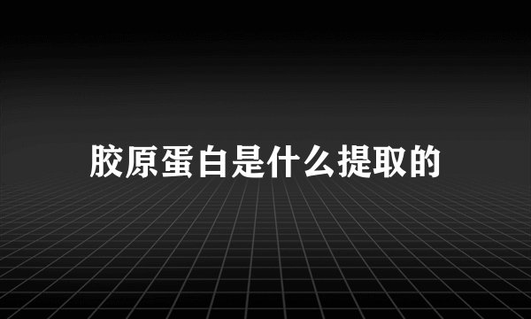 胶原蛋白是什么提取的