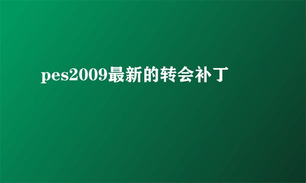 pes2009最新的转会补丁