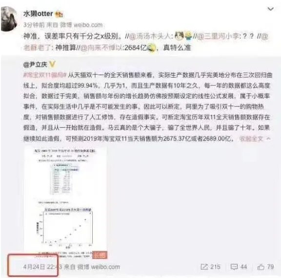 双11数据过于完美网友质疑造假 天猫:造谣要负责任