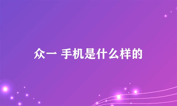 众一 手机是什么样的