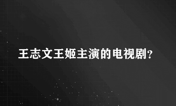 王志文王姬主演的电视剧？