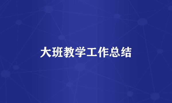 大班教学工作总结