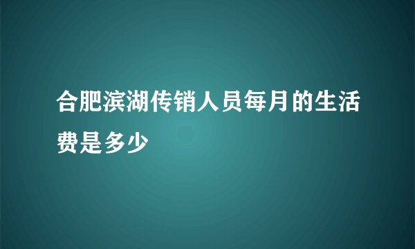 合肥滨湖传销人员每月的生活费是多少