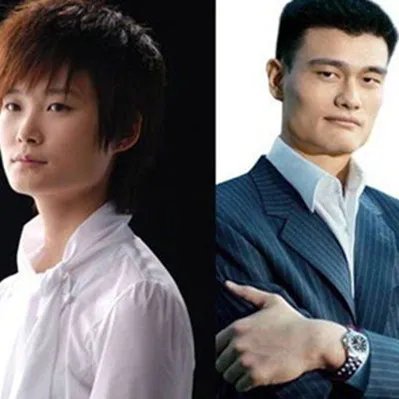 姚明李宇春图片大对比 两人撞脸网友惊呼简直就是一模一样