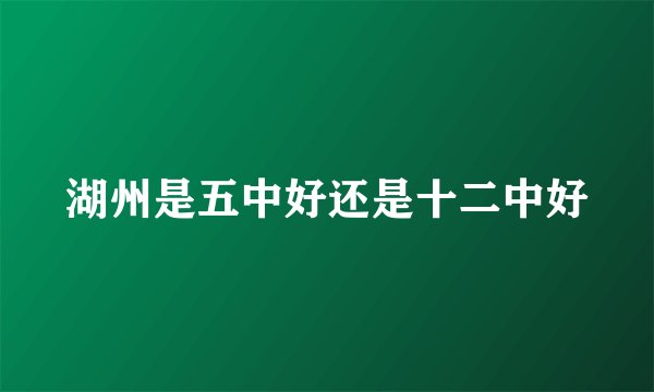 湖州是五中好还是十二中好