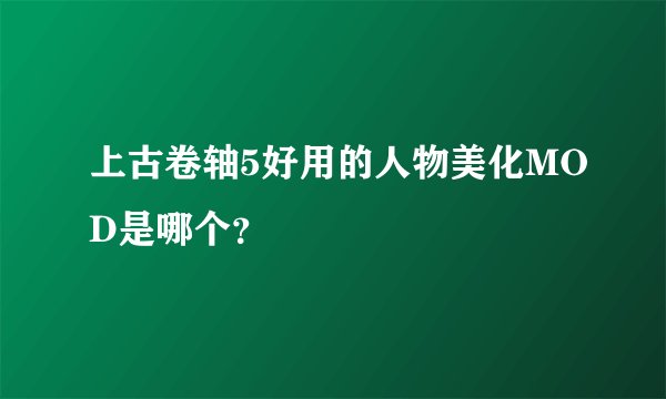 上古卷轴5好用的人物美化MOD是哪个？