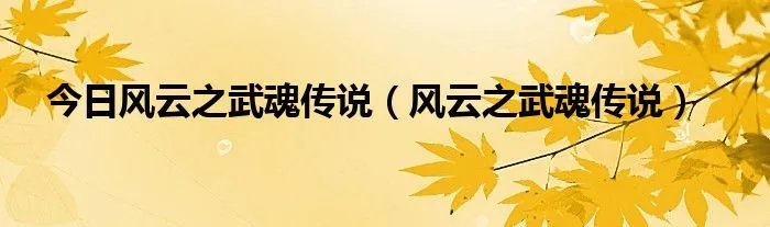 今日风云之武魂传说（风云之武魂传说）