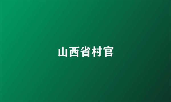 山西省村官