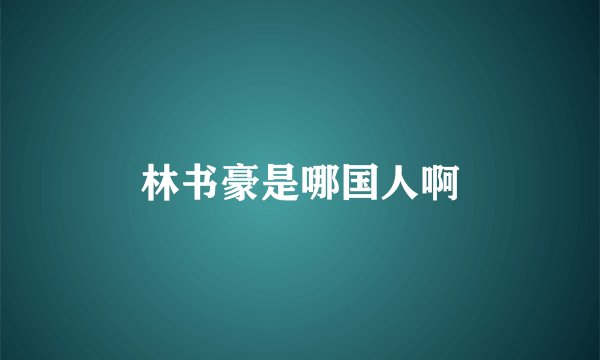 林书豪是哪国人啊
