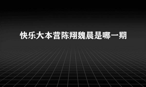 快乐大本营陈翔魏晨是哪一期