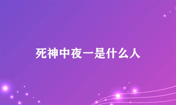 死神中夜一是什么人