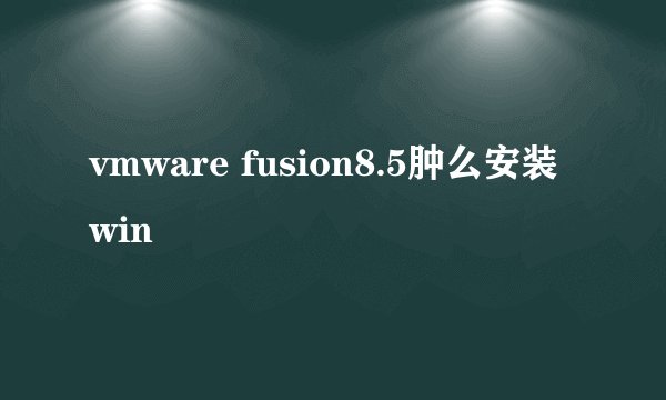 vmware fusion8.5肿么安装win