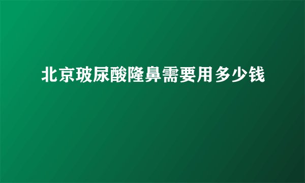 北京玻尿酸隆鼻需要用多少钱